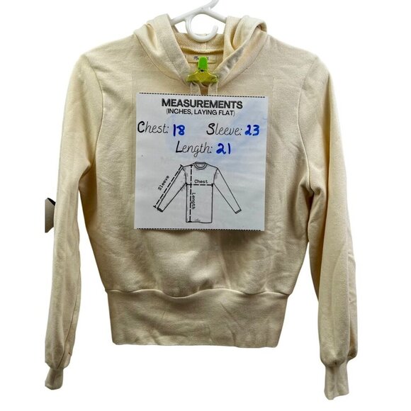 NWOT MADEWELL Hoodie Women Size XS Bubble Sleeve Outdoor Cream Cropped Sweater - Picture 4 of 4